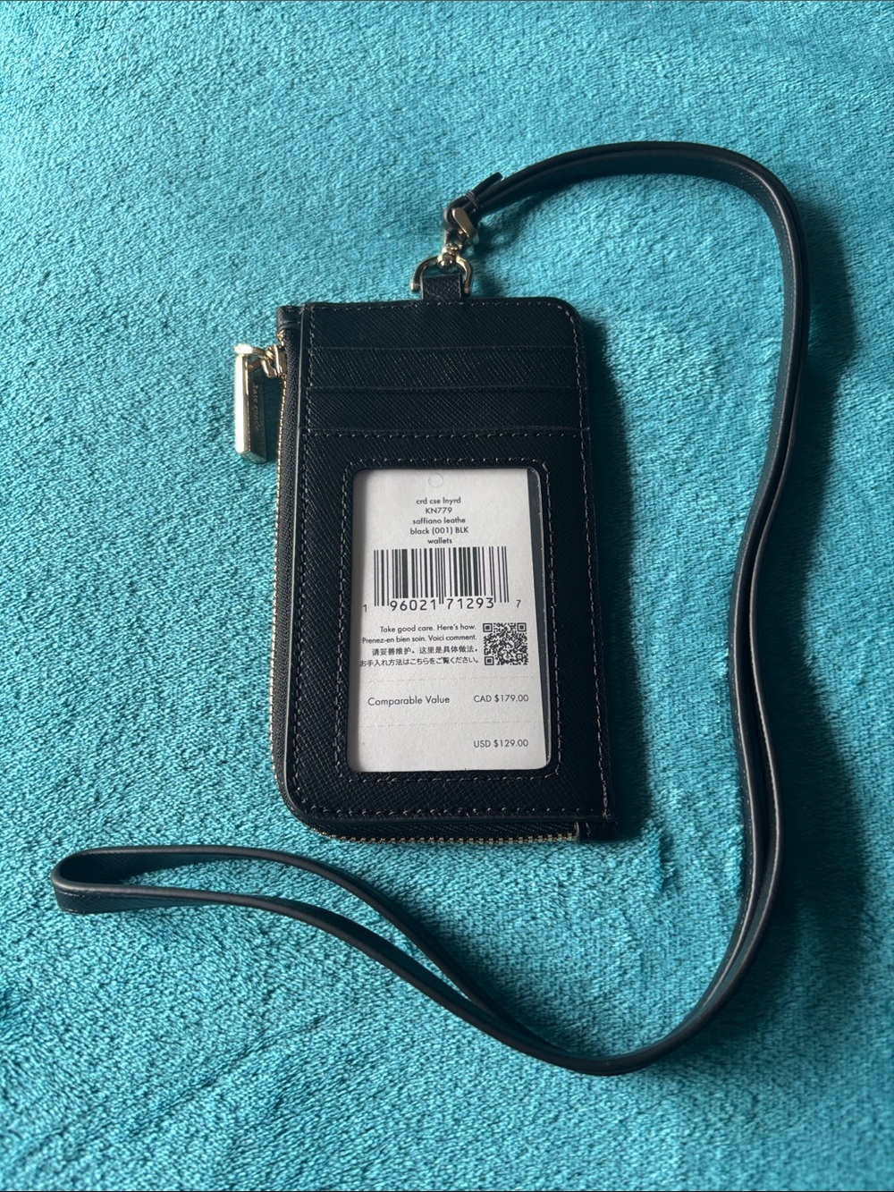 Kate Spade Saffiano Leather ID/Cash/Card Holder with Strap - Picture 2 of 12
